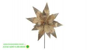 BICO PAPAGAIO AVELUDADO 24CM C/GLITTER DOURADO 97724004