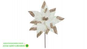 BICO PAPAGAIO AVELUDADO 47CM C/GLITTER OFF WHITE 97719005