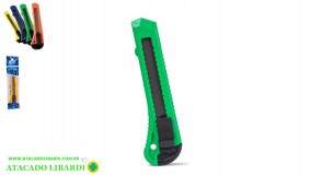 ESTILETE PLASTICO LAMINA 18MM BLISTER 101199