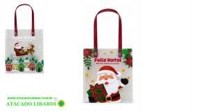 SACOLA CLEAR CONTOS DE NATAL 13X15X6CM SCX0169