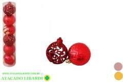 BOLA TUBO DECORADA 6CM 6PCS SORT COLOR NTB85501