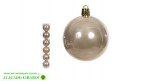 BOLA TUBO 8CM C/6 UND PEROLADA CHAMPANHE 81935004 