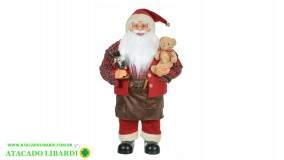 BONECO PAPAI NOEL CARPINTEIRO 45CM EM PE VERMELHO MR 60099001