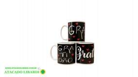 CANECA CERAM 300ML 9CM GRATIDAO UT1144