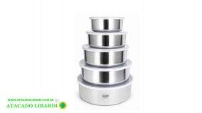 CONJ POTE METAL 5PCS C/TAMPA PLAST CRS2570