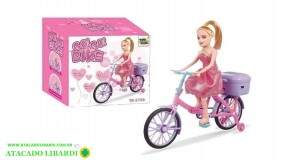 BONECA COM BICICLETA C/SOM E LUZ GIRL CP040117