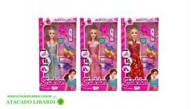 BONECA COLECAO 27CM C/ACESS COLOR MD20755