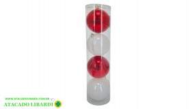 BOLA TUBO 8CM  BOLAS BRANCA  VERMELHA 4UNI NBOLTB8BV