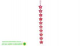 VARAL FELIZ NATAL FELTRO VERMELHO 8X90CM WF1918