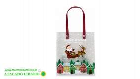 SACOLA CLEAR CONTOS DE NATAL 20X25X8CM SCX0171