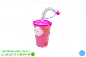COPO PLAST 250ML C/CANUDO INF BA20175