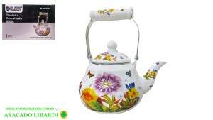 CHALEIRA ESMALTADA 1,5L FLORES SORT RJ40359