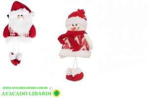 ENFEITE PELUCIA PENDENTE 25CM NOEL PERNAS CORDA  XTS0779