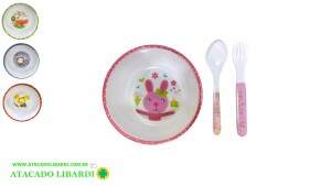 KIT PRATO E TALHER INFANTIL COLOR MJ70505