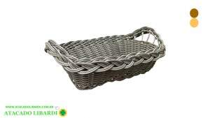 CESTA 26X7CM PLAST TRABALHADA BA28525