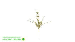 HASTE FOLHA 50CM C/GLITTER DOURADO 99615003