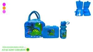 KIT MARMITA DUPLA C/TALHER E COPO E BOLSA TERMICA INF HU71804