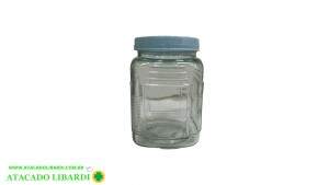 POTE VIDRO 8,5X14CM C/TAMPA PLAST BA28403