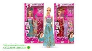 BONECA COLECAO 27CM C/ACESS COLOR MD20757
