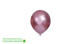 BALAO 9 JOY CROMADO ROSA C/25UN MET04