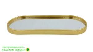 BANDEJA DECORATIVA 29,5X11CM C/ESPELHO DT8207