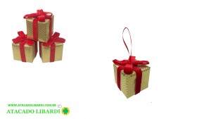 ENFEITE PENDENTE  PRESENTE 7X7X8,5CM  WF1743