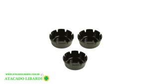 CINZEIRO PLAST 3UNI REDONDO PRETO 0607