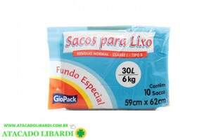 SACO LIXO PCT 10UNI 30L 59X62CM 560