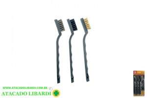 ESCOVA ACO C/CABO PLAST 17,5CM 3PCS SQ4276 44445