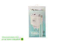 CARREGADOR CELULAR USB TIPO C BIVOLT MAXCAR166