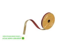 FITA ARAMADA VELUDO 1,5CMX9,14M DUPLA FACE VERMEHO DOURADO 93237012