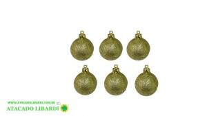 BOLAS 4CM C/6 PCS DOURADO 60147DR