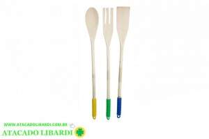 TALHERES MADEIRA 3PCS 31CM BAMBU A2055