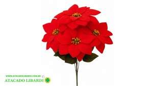 FLOR ESPIRITO SANTO AVELUDADO 32CM X5 VERMELHO PAP100