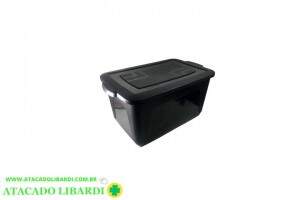 ORGANIZADOR PLAST 20L C/TAMPA RET PRETO 058BL