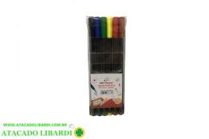 CANETA PONTA FINA 6 CORES WPD20032