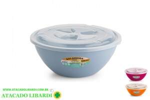 SALADEIRA PLAST 3,6L RED C/TAMPA COLOR 0044