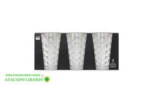 CONJ COPO VIDRO 300ML 3PCS LT25160
