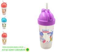 COPO PLAST 320ML C/CANUDO COLOR  HG45398