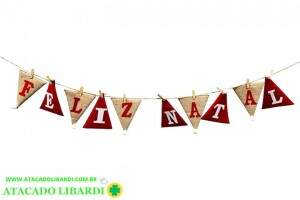 VARAL FELIZ NATAL C/10 LETRAS JUTA 245CM NTA10494