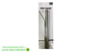 CANUDO INOX  4PCS 21,5CM  C/LIMPADOR DT25626