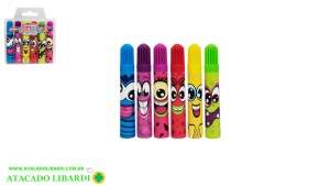 CANETA HIDROCOR 6PCS PERFUMADA 6780