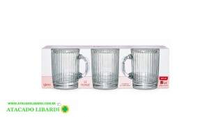 CONJ XICARA VIDRO 240ML 3PCS JG5014