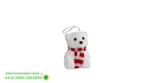 ENFEITE PENDENTE URSO ISOPOR 10X6CM BRANCO NTD13004