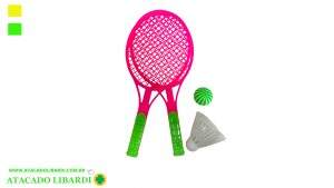 SOLAPA RAQUETE FRESCOBOL PLAST 47CM C/BOLA E PETECA FF2246
