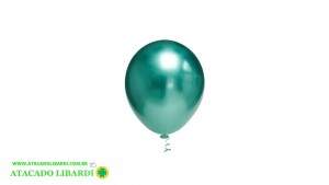 BALAO 9 JOY CROMADO VERDE C/25UN MET5