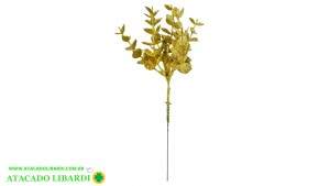 FOLHA EUCALIPTO 26CM DOURADO GLITTER FLB41D
