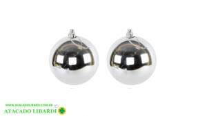 BOLA LISA 6CM C/2UNI PRATA  WF2266-3PR