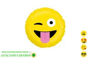 BALAO METALIZADO EMOJI SORT 10UNI 12910