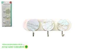 GANCHO PAREDE ADESIVO 3PCS PLAST FJ90531